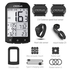 자전거속도계 거리측정기 CYCPLUS M1 자전거 액세서리 GPS 컴퓨터 사이클링 속도계 BLE 5.0 ANT + 사이클 Ciclismo 킬로미터 카운터, 2.M1 and holde Z1, 1개