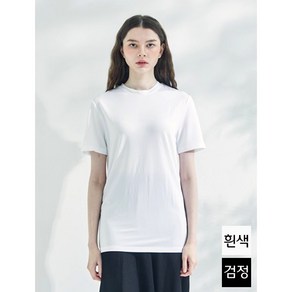 풍기인견 이구직물 여성인견티셔츠 인견스판티 흰색티 검정색티셔츠 라운드티셔츠(블랙 화이트)