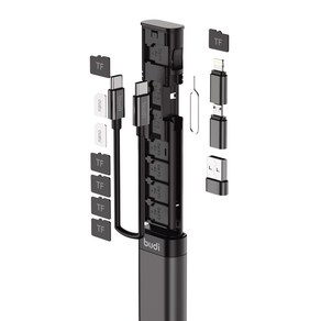 버디 9 in 1 멀티 케이블 스틱 리더기, 블랙, 1개