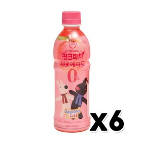 가스파드와리사 핑크리치제로에이드 페트음료 350ml x 6개