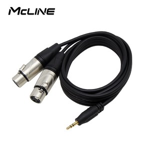 스테레오 3.5mm 2 XLR 캐논 오디오 케이블 스피커선 AUX 잭 앰프 믹서 연결선, MC-HA47 ST3.5-2캐논/암 3M, 1개