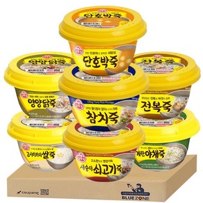 [블루존] 오뚜기죽 세트 (전복죽+새송이쇠고기죽+영양닭죽+참치죽+계란야채죽+고시히카리쌀죽+단호박죽), 1개