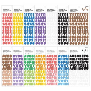 [홈앤스쿨] 양지사 더스페셜 포인트 스티커 알파벳 이니셜 숫자 번호, 넘버/레드