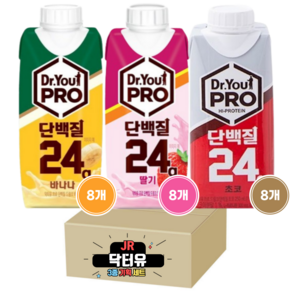 [JR기획세트] 닥터유 프로 단백질 드링크 3종 바나나 딸기 초코, 24개, 250ml