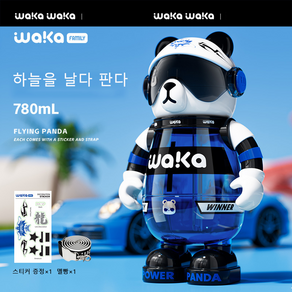Wawa 팬더 텀블러 스테인리스 강, 하늘을 날다 판다, 780ml 가소성 고분자 화합물의, 1개