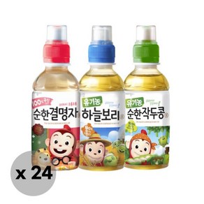 [웅진식품] 어린이 차음료 200ml x 24페트(유기농 하늘보리/유기농 작두콩차/순한 결명자차 중 택2)