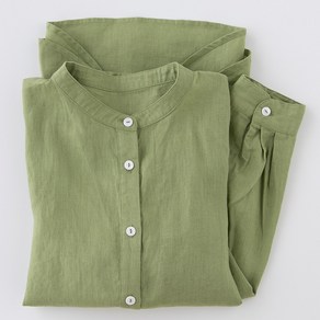 COBOTOR 여성 면마 셔츠 봄 여름 가을 캐주얼 베이직 긴소매 심플 무지 여자 남방 상의 women linen shirt XK0598