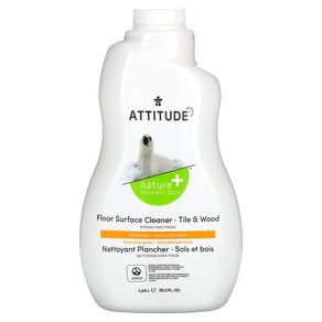 ATTITUDE 바닥 표면 세척제 타일 및 목재용 시트러스 제스트 1.04l(35.2fl oz), One Colo, One Size, 1.04L, 1개