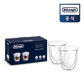 드롱기 카푸치노잔 이중 내열 유리 컵 270ml x2개, 2개