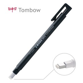 TOMBOW 모노 ZERO 샤프형 지우개 스퀘어드, 1개, 블랙 스퀘어드 (모노제로 지우개)