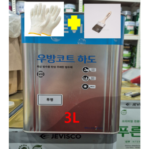 제비스코 우방코트 하도 1액형 옥상방수 우레탄페인트 프라이머, 1개, 3L, 투명