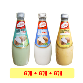 (무료배송) 니타 코코넛밀크 플러스 위드 나타드코코 290ml x 6개 + 망고향 290ml x 6개 + 멜론맛 290ml x 6개