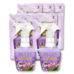 [특가]샤프란 꽃담초 섬유탈취제 400ml x 2 & 리필 320ml x 6 옷냄새제거스프레이한정상품, 6개