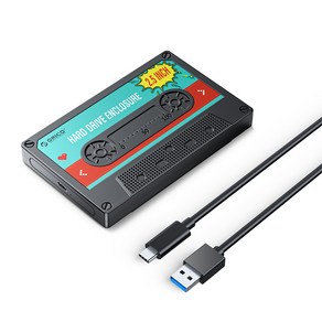 오리코 2.5인치 C타입 SSD HDD 외장 하드 케이스 USB3.0 2580C3-V1, 블랙, 1개