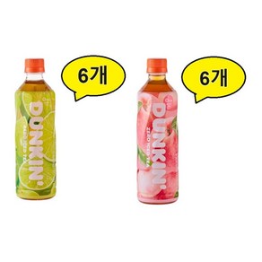 던킨 녹차샤인 제로아이스티 6개 + 홍차피치 제로아이스티 6개 총12개(500ml)