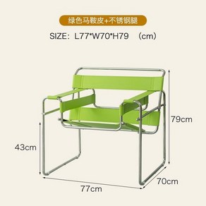 마르셀브로이어 디자인 모던 감성 인테리어 바실리체어 라운지 1인용 안락의자, 그린, 1개