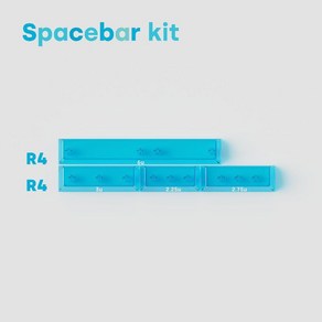 DEADLINE 스튜디오 AiWave 블루 투명클리어 기계식키보드 키캡 체리 131키, 스페이스바 키트