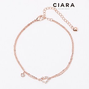 CIARA 14K Saviano 오또스톤 하트 투라인 팔찌(GoldPlated)