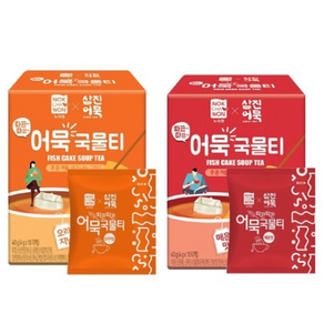 코레쉬텍 녹차원 삼진어묵 따끈따끈 어묵 국물티 티백 오리지날 + 매운맛 10T 각1개씩 (사탕증정), 4g, 1개, 2개, 10개입