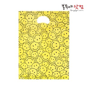 봉투야닷컴 HDPE 25호 (25x34cm) 100장 비닐쇼핑백, 스마일