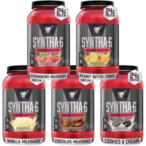 BSN SYNTHA-6 Edge 비에스엔 신타6 엣지 28서빙 1.02kg (2.25lb) 5가지 맛, 스트로베리 밀크쉐이크, 1개