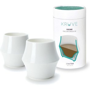 캐스케이드 도자기 에스프레소 컵 이중벽 2.5oz 감각 2종 세트(화이트) KRUVE, WhiteKRUVE KRUVE, 1개