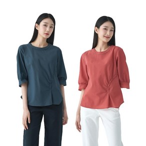 지센 여성 사이드 셔링 블라우스 여자 캐주얼 상의 LFWSO402