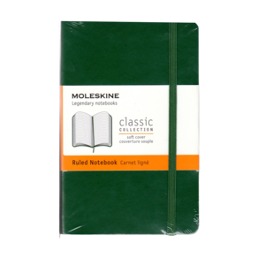 몰스킨 Moleskine 클래식 룰드 줄지 노트북 소프트커버 포켓 머틀그린, 1개