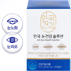 눈노화 눈피로 개선 안국건강솔루션 건강기능식품 250mg x 90캡슐, 90정, 1개