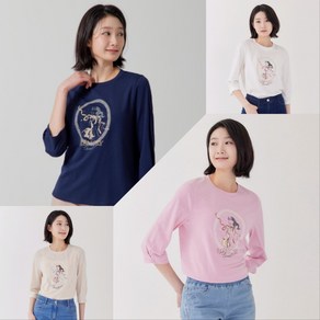 [지센] 여성 슬럽 세레나 라운드 7부티셔츠(색상4종) LCTSP322