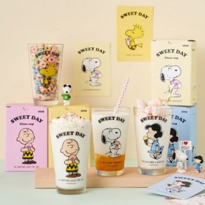 [Peanuts] 피너츠 스윗데이 유리컵 (4종), 우드스탁, 우드스탁, 1개