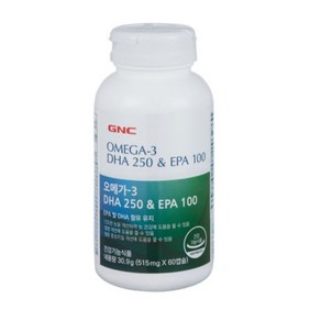 GNC 오메가-3 DHA 250 & EPA 100, 60정, 1개