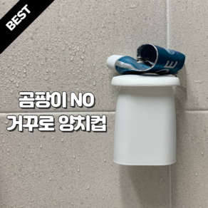 냥펀치 곰팡이NO 거꾸로 쓰는 양치컵, 아이스화이트, 1개