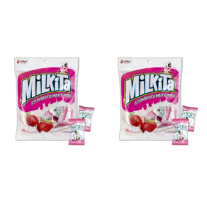 [밀키타] Milkita 캔디 스트로베리 밀크, 80g, 2개