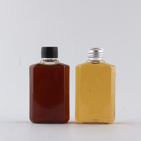 납작페트 100ml 100개 (약 가로5.2cm 세로2.8cm 높이9.7cm 마개2cm 용량100ml), 금색캡