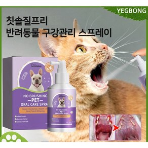 Yegbong 고양이 치석 구강 관리 스프레이 JST02, 2개, 50ml