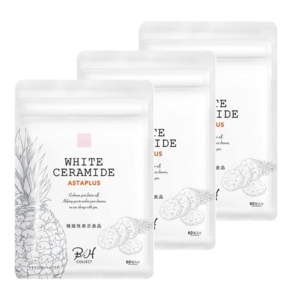 WHITE CERAMIDE 화이트 세라마이드 아스타잔틴 파인애플 유래 글루코사이드 세라마이드 함유 일본제(유통기한 2026년 5월), 3개, 3정