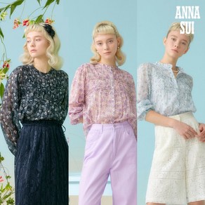 10.[최초가 99000원] ANNA SUI 블라썸 핀턱 아사 블라우스