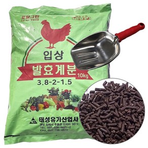 입상 발효 계분 10Kg + 바가지삽 (펠렛 발효계분 텃밭 거름 조경 과수 퇴비 ), 1개