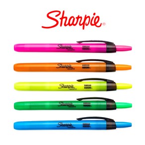 샤피 Sharpie 뚜껑이 없는 노크식 형광펜 무독성잉크 형광펜