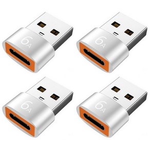 제이스마트 6A 고속 C타입 to USB A 3.0 변환젠더, 2cm, 실버, 4개