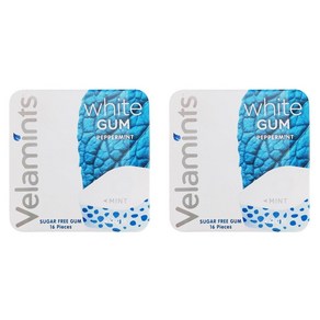 Velamints 벨라민츠 벨라민트 화이트 페퍼민트 껌 약 20g 16입 2팩, 2개