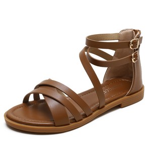 일자 스트랩 플랫 뒷지퍼 캐주얼 샌들 women's sandals 하늘비즈 A10 T707U518