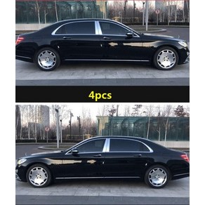 메르세데스 벤츠 w221 w222 s-class s400l s320l s500 2008-2020 자동차 액세서리 창 몰딩 트림 알루미늄 자동차 기둥 트림, 4개, w221 2006-2013용