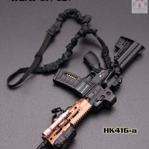 밀리터리 피첸 기관총 루즈 6종 모음 MINITIMES HK416 12인치 웨폰 생일선물 소장용 피규어, 단일사이즈, HK416 A, 1개