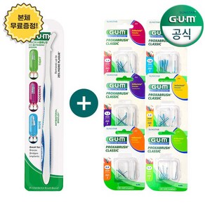 GUM 검 605 항균 치과 치간칫솔 리필 6개, (612) 6개