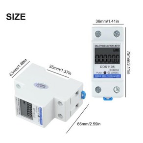 단상 전기 에너지 계량기 AC 디지털 와트아워 LCD 디스플레이 쉬운 설치 난연 소재 220V 60A, 1개