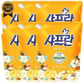 엘지생활건강 샤프란 시어버터 코튼앤크림 리필 2100ml x 6개, 샤프란 코튼 2100ml x 6개