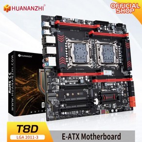 HUANANZHI X99 T8D LGA 2011-3 XEON X99 마더보드 지지대 인텔 듀얼 CPU E5 2696 2678 2676 2666 V3 DDR3 RECC M.2 NVM