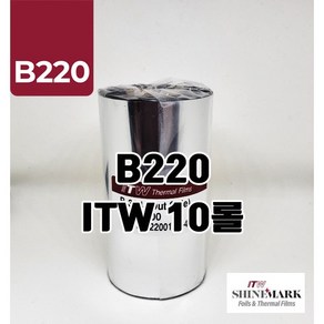 B220 80mmx300M 10롤 바코드리본 ITW 왁스리본 아트지라벨인쇄, 10개